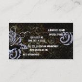 Damast Grungeschmetterlingshaar-Stylistscheren Terminkarte (Rückseite)