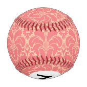 Damast-Hintergrund im Barockstil Baseball (Rückseite)