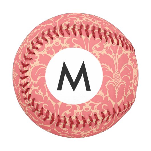 Damast-Hintergrund im Barockstil Baseball (Vorderseite Links)