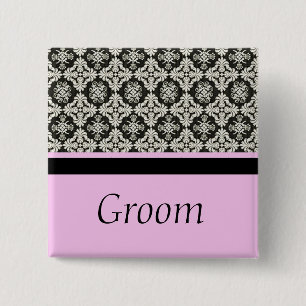 Damast-Hochzeitsknopf für Bräutigam Button