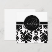 Damast-Hochzeitsmonogrammkarten (Vorne/Hinten)
