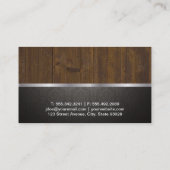 Damast / Holz / Silberschneide Visitenkarte (Rückseite)