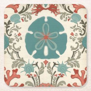 Damast II Rechteckiger Pappuntersetzer