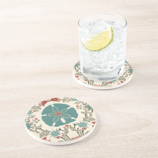 Damast II Sandstein Untersetzer (Seite)