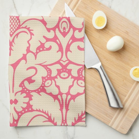 Damast im Barockstil 2 Geschirrtuch (Viertel Falte)