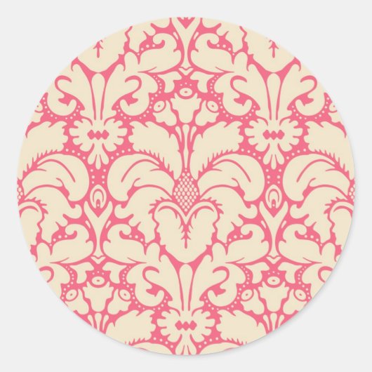 Damast im Barockstil 2 Runder Aufkleber (Vorderseite)