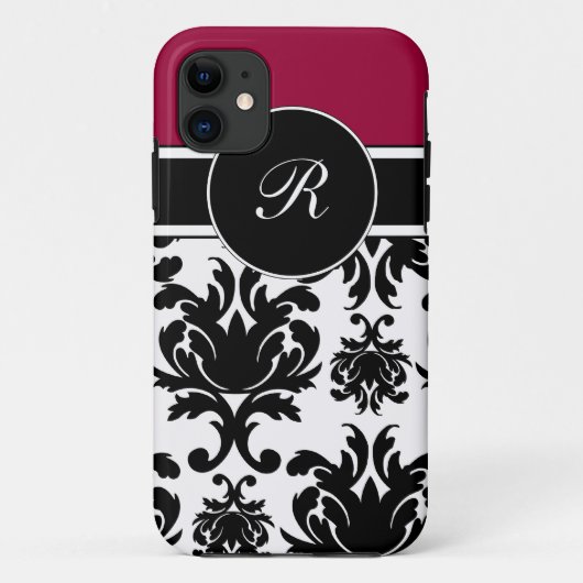 Damast iPhone Fall mit Monogramm Case-Mate iPhone Hülle (Rückseite)