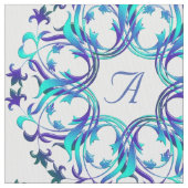Damast kreist Muster ein. Monogramm Stoff (Nahaufnahme)