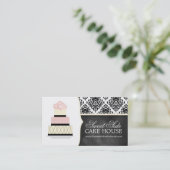 Damast-Kuchen-Bäckerei-Visitenkarten Visitenkarte (Stehend Vorderseite)