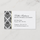 Damast-Kuchen-Bäckerei-Visitenkarten Visitenkarte (Rückseite)