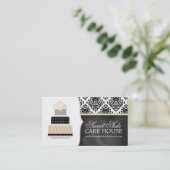 Damast-Kuchen-Bäckerei-Visitenkarten Visitenkarte (Stehend Vorderseite)