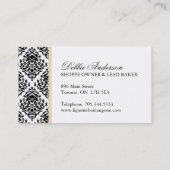 Damast-Kuchen-Bäckerei-Visitenkarten Visitenkarte (Rückseite)