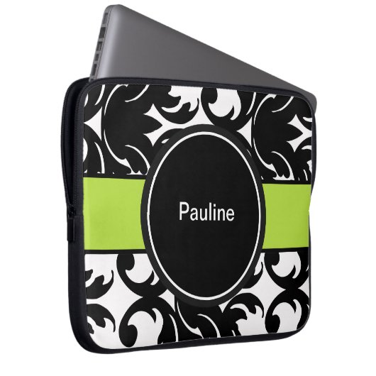 Damast-Laptop Sleeves Monogramm (Vorne Rechts)