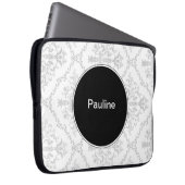 Damast-Laptop Sleeves Monogramm (Vorne Rechts)