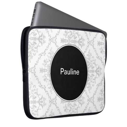 Damast-Laptop Sleeves Monogramm (Vorne Rechts)