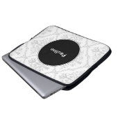 Damast-Laptop Sleeves Monogramm (Vorne Knopf)