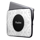 Damast-Laptop Sleeves Monogramm (Vorderseite Links)