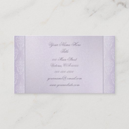 Damast-Lavendel-Glanz Visitenkarte (Vorderseite)