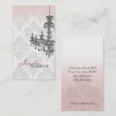 Damast-Leuchter-Visitenkarte (Pfirsich) Visitenkarte (Vorne/Hinten)