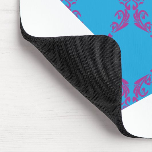 Damast Lila-Aqua 2 Mousepad (Ecke)