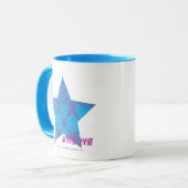 Damast Lila-Aqua 2 Tasse (Vorderseite Links)