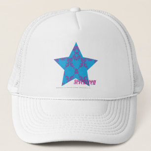 Damast Lila-Aqua 2 Truckerkappe
