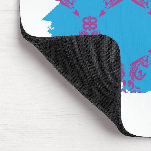 Damast Lila-Aqua 4 Mousepad (Ecke)