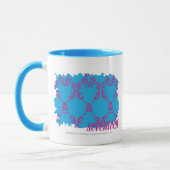 Damast Lila-Aqua 4 Tasse (Links)