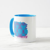 Damast Lila-Aqua 4 Tasse (Vorderseite Links)
