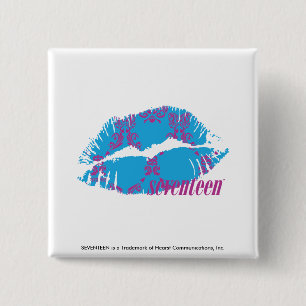 Damast Lila-Aqua Button