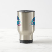 Damast Lila-Aqua Reisebecher (Mittel)
