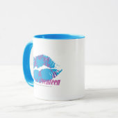 Damast Lila-Aqua Tasse (Vorderseite Links)