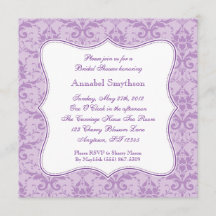 Damast-lila Eleganz-Einladung