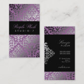 Damast-lila Plüsch der Blendungs-311 Visitenkarte (Vorne/Hinten)