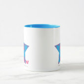 Damast Magentarot-Aqua 2 Tasse (Zentrum)