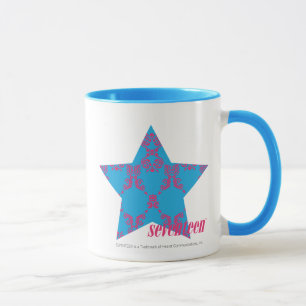 Damast Magentarot-Aqua 2 Tasse