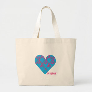 Damast Magentarot-Aqua 3 Jumbo Stoffbeutel