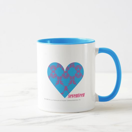 Damast Magentarot-Aqua 3 Tasse (Rechts)