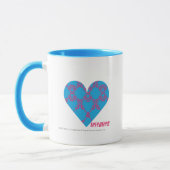 Damast Magentarot-Aqua 3 Tasse (Links)