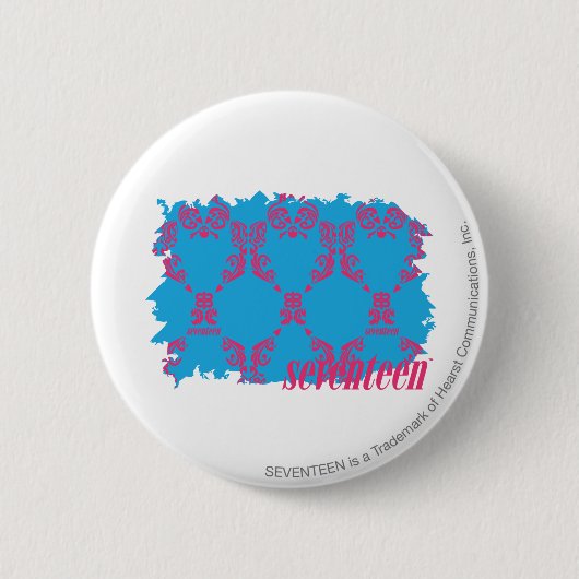 Damast Magentarot-Aqua 4 Button (Vorderseite)