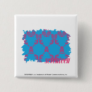 Damast Magentarot-Aqua 4 Button