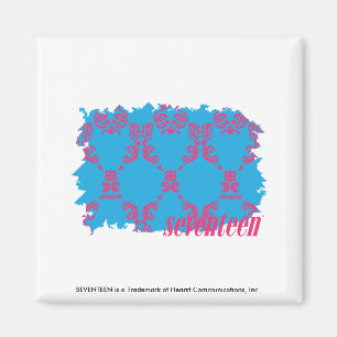 Damast Magentarot-Aqua 4 Magnet