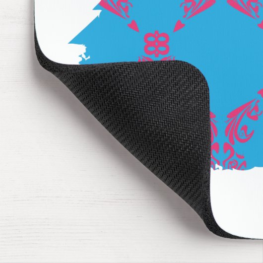 Damast Magentarot-Aqua 4 Mousepad (Ecke)
