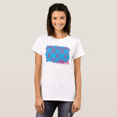 Damast Magentarot-Aqua 4 T-Shirt (Vorne ganz)
