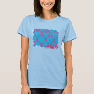 Damast Magentarot-Aqua 4 T-Shirt