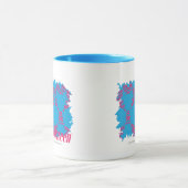 Damast Magentarot-Aqua 4 Tasse (Zentrum)