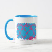 Damast Magentarot-Aqua 4 Tasse (Links)