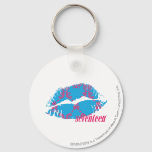 Damast Magentarot-Aqua Schlüsselanhänger