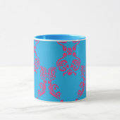 Damast Magentarot-Aqua Tasse (Zentrum)