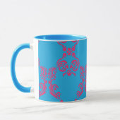 Damast Magentarot-Aqua Tasse (Links)